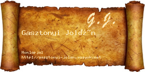 Gasztonyi Jolán névjegykártya